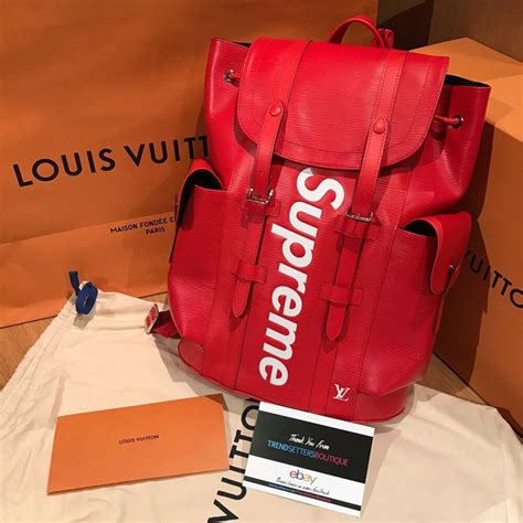 red lv supreme bag|louis vuitton supreme shoes.